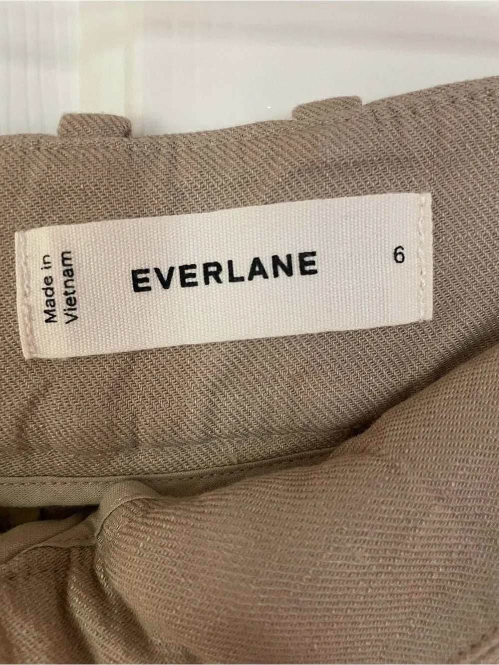 Everlane Linen Trousers Khaki Size 6 - Picture 3 of 10